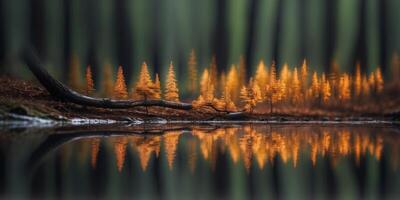 A forest where the trees are made of living glass, bending and reflecting light like mirrors. photo