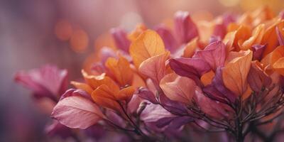 A vibrant gradient of pink, purple, and orange blending seamlessly into one another. photo