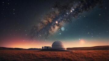 Astronomical Observatory Tracking the Passage of Time Through the Stars Amidst the Cosmic Landscape. photo