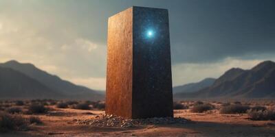 A mysterious alien monolith that seems to control the flow of time. photo