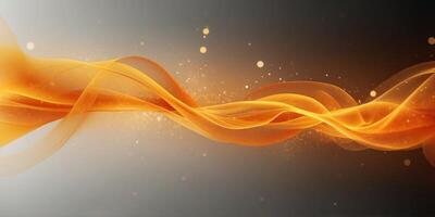 A bright yellow and orange gradient with glowing, abstract shapes swirling. photo