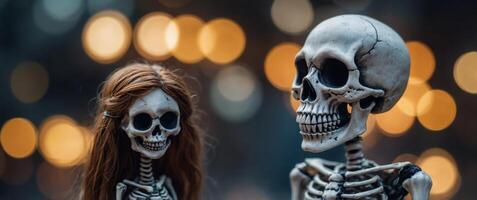 Meet Skeleton Buddy a delightful skeleton who experiences love at first sight. photo