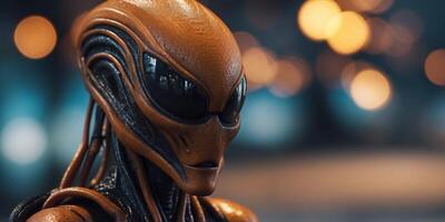 Alien background with selective focus with copy space. photo