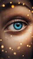 Captivating Eye Amidst Musical Notes Symbolizing Harmony and Creativity. photo