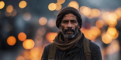 Civilian refugee affected from aggression of war and battle escape city from war zone which has no little comeliness. photo