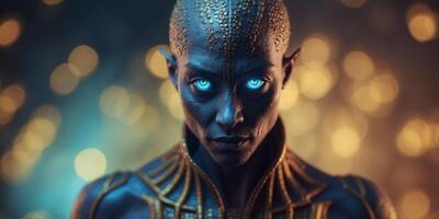 A mysterious alien race that communicates through patterns of light and sound. photo