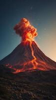 A volcano that erupts dreams, each one taking form and floating into the sky. photo
