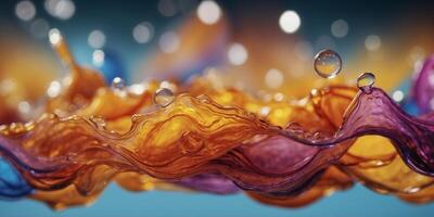 Colorful fluid background with a depth of field effect. photo