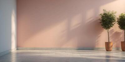 Pastel color empty wall , beautiful modern background for presentation. photo