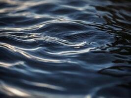 black water surface with ripples background top view. photo