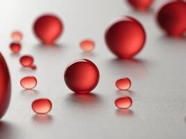 Red Cylinders and Circle on White Surface. photo