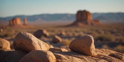 Magnificent rock formation in the middle of the desert. photo