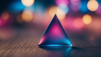 A colorful background with a blue and pink triangle. photo
