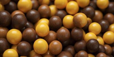 a pile of yellow and brown round objects. photo