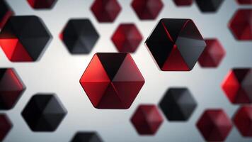 A black and red hexagons background with the word hexagons on it. photo
