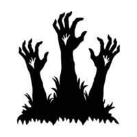Zombie hands with hands and hands in the grass vector