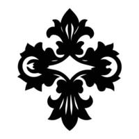 A black and white design with a floral pattern vector