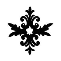 A black and white design of a flower vector