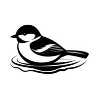 Black and white bird on a white background vector
