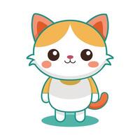 A cartoon cat with a white and orange outfit vector