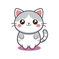 Kawaii kitty cartoon illustration vector