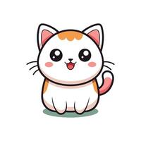 Kawaii kitty cute cat cartoon illustration vector