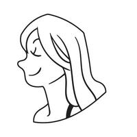 A woman's face with eyes closed and a smile vector