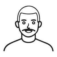 A man with a mustache and mustache on his face vector