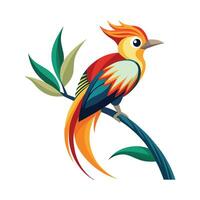 A colorful bird sitting on a branch vector