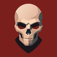 A skull with red eyes on a red background vector