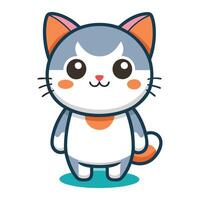 A cartoon cat with orange and white stripes vector