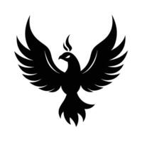 A black bird with wings is shown on a white background vector