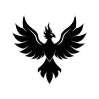 A black bird with wings on a white background vector