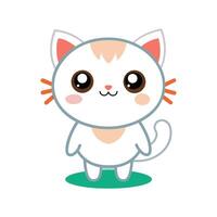 Kawaii cat illustration vector