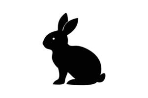 A black and white silhouette of a rabbit vector