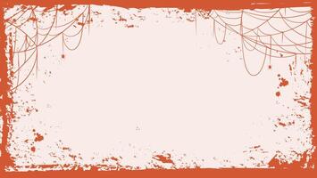Halloween backdrop with a distressed border and faint spider webs. Ideal for incorporating personalized text or images. vector