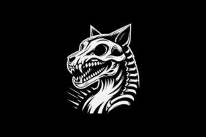 A skull with a black background and white stripes vector