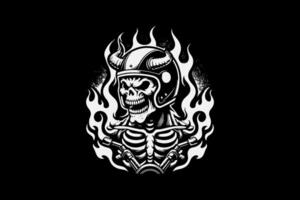 A skull with a helmet on a black background vector