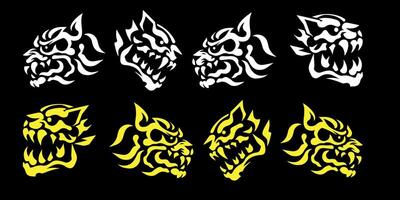 A set of four different tribal designs on a black background vector