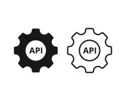 API setup icon. Simple flat and line API setup icon illustration for web and app. vector