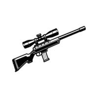 A rifle with a scope and scope on it vector