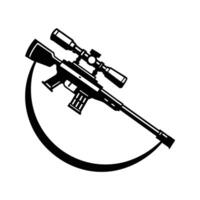 A rifle and scope on a white background vector