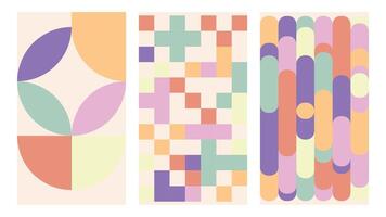 Colorful abstract shapes backgrounds, 3 design background vector