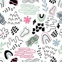 Abstract Seamless Pattern. Different Abstract Geometric Shapes. Abstract background. Pattern for Textile, Wrapping Paper, Background. vector