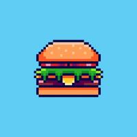 Pixel art Burger game asset design vector
