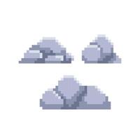 Pixel art stone game asset design vector