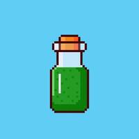 Pixel art magic potion game asset design vector