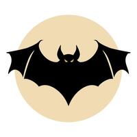 Bat, black and yellow, isolated logo or symbol. Can be used as emblem or mascot for sports or other products vector