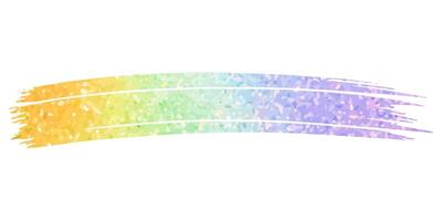 Rainbow gradient paint stroke. Brush stroke with multi colored glitter. Colorful rainbow background vector