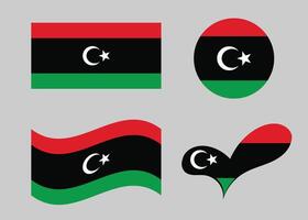 Libya flag. Flag of Libya in heart shape vector